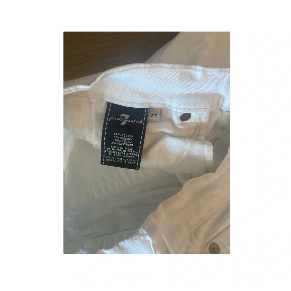 7 for all man kind white skinny denim jeans 27 - Picture 3 of 6